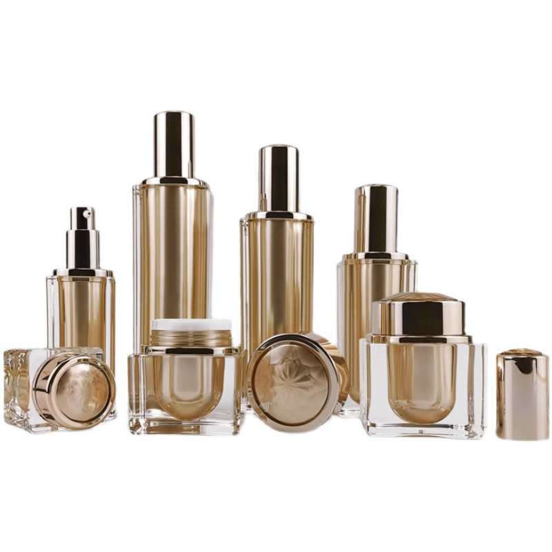 Luxury Skincare Packaging - High-grade Acrylic Gold Cream Cosmetic Jar