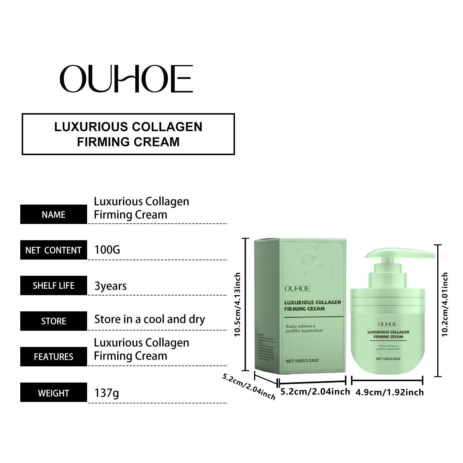 100g Collagen Peptide Cream Tr - Luxury Skincare Jars ulasan dan harga