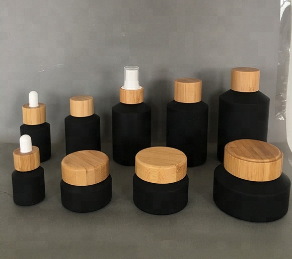 60pcs 120ml black matte glass  - Luxury Skincare Jars ulasan dan harga