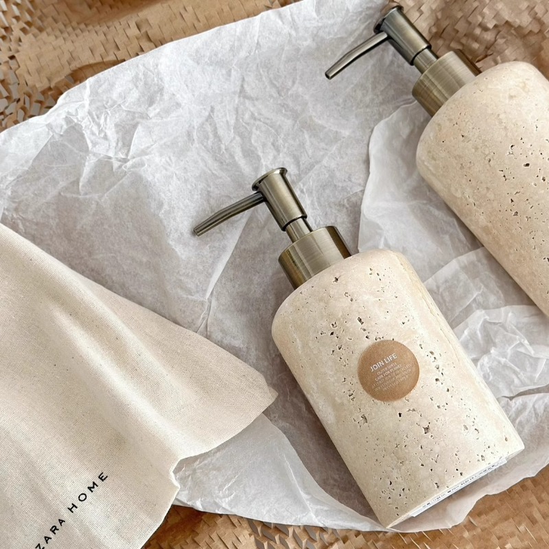 Natural Stone Lotion Dispenser - Luxury Skincare Jars ulasan dan harga