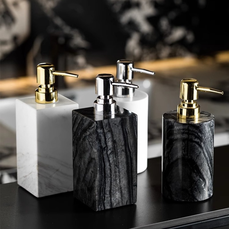 Natural Marble Soap Dispenser  - Luxury Skincare Jars ulasan dan harga